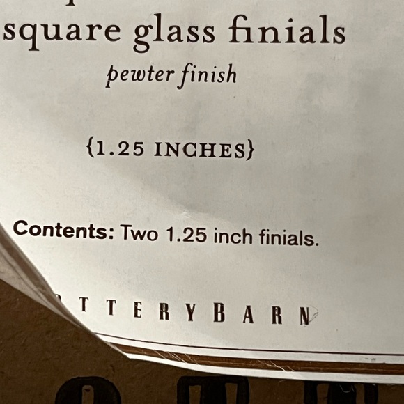 POTTERY BARN PB Standard square glass finials x 2 NEW in box - Picture 3 of 15